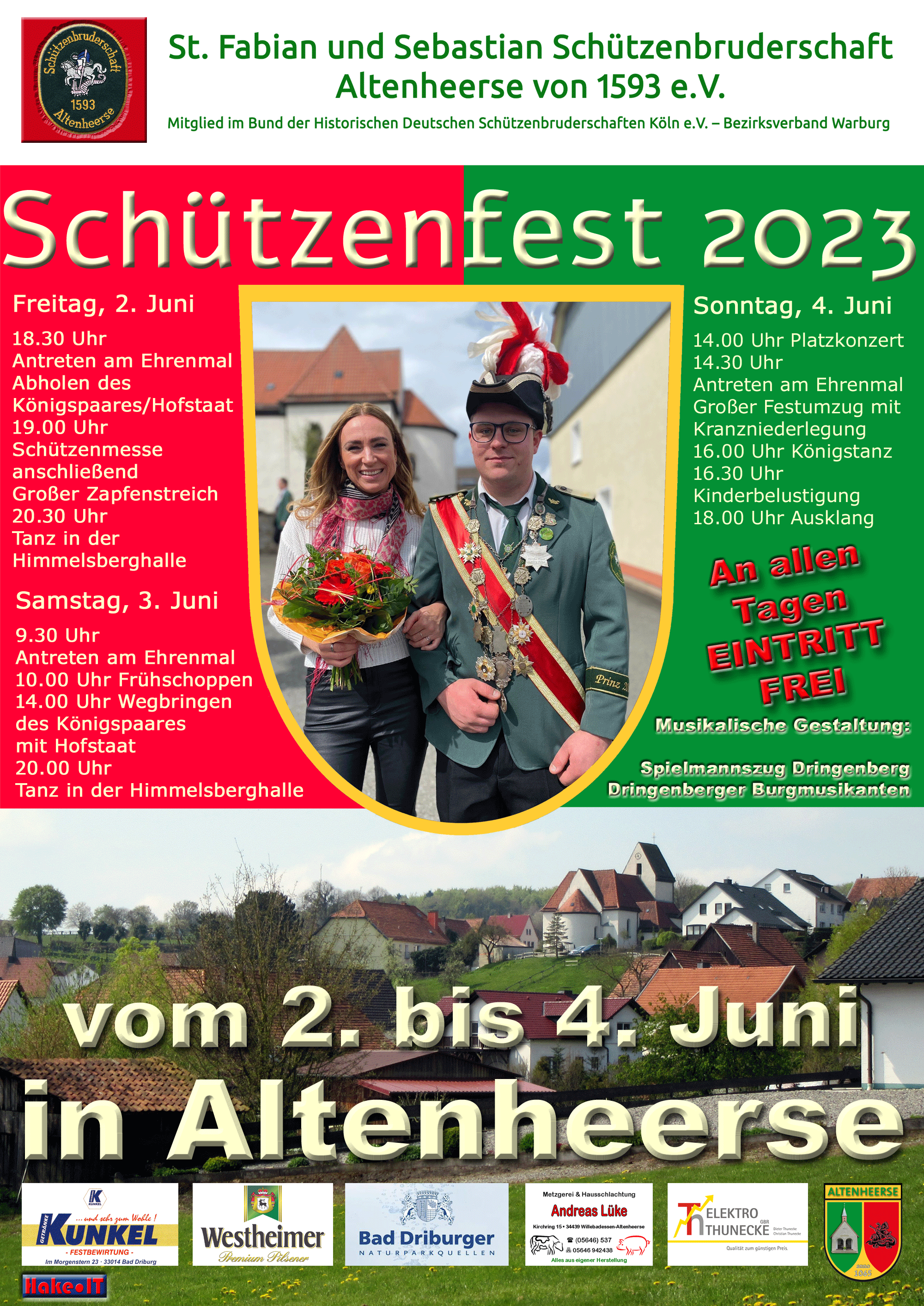 Schützenfest 2023 in Altenheerse - Plakat